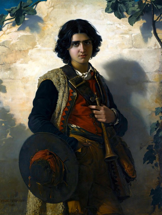 The Italian piper by Henri Lehmann