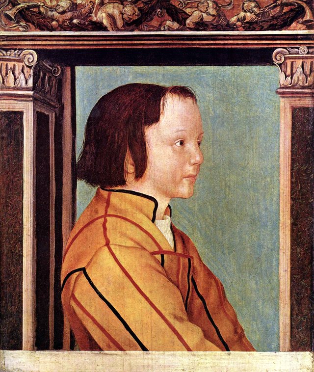 Portrait of a young boy with brown hair by Ambrosius Holbein