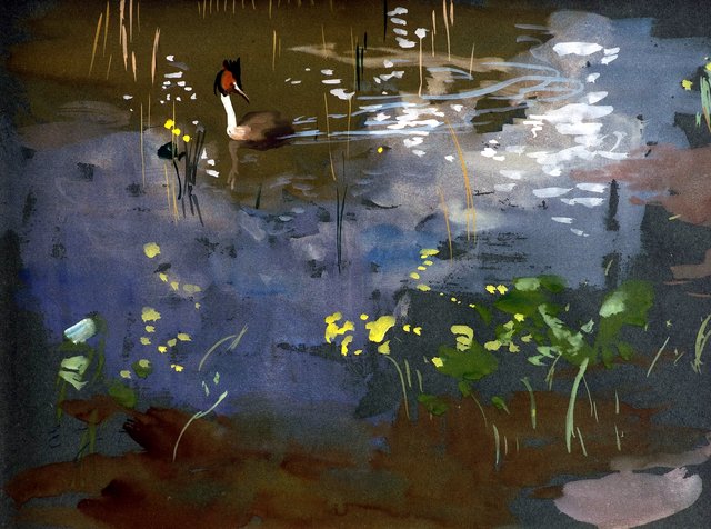 Great Crested Grebe by Eero Järnefelt
