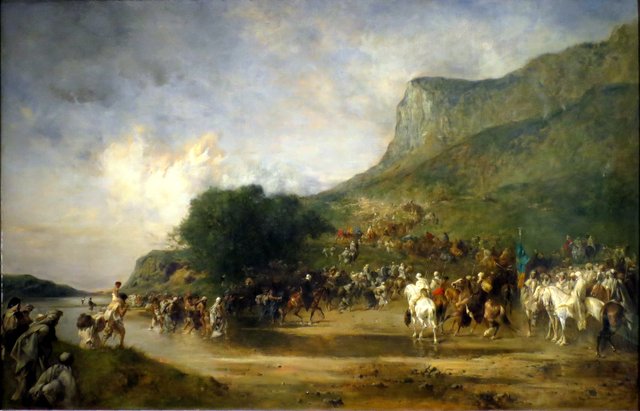 Arabs on the Way to the Pastures of the Tell by Eugène Fromentin