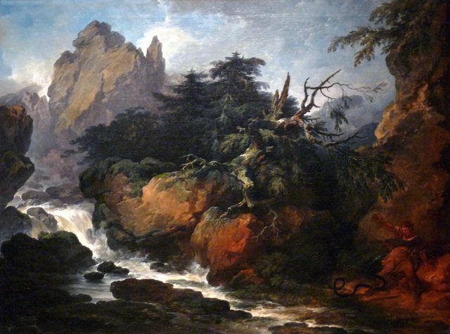 Man attacked by a snake by Philip James de Loutherbourg