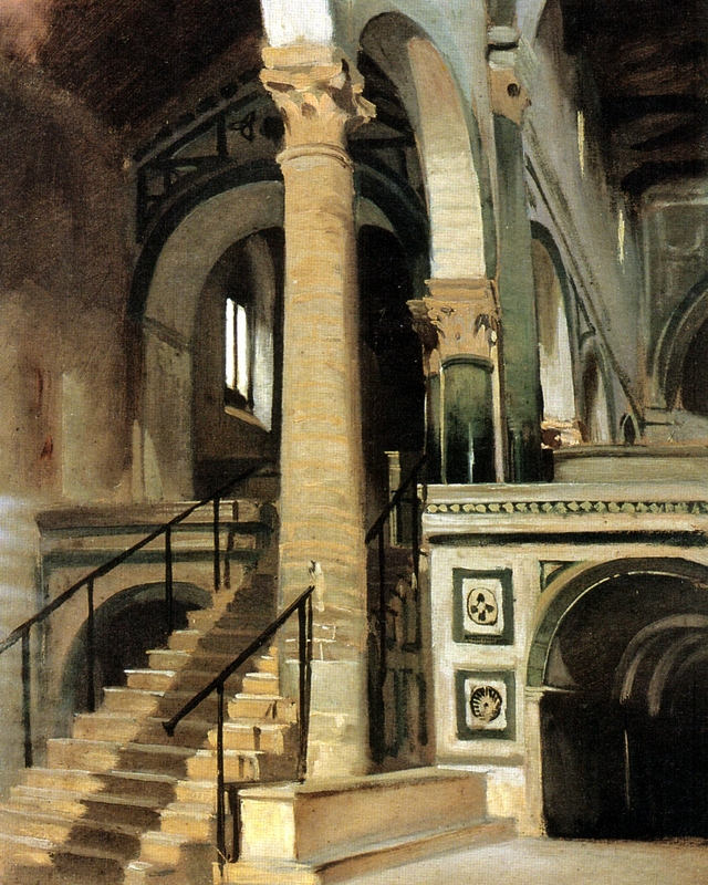 Interior of the church of San Miniato al Monte by Telemaco Signorini