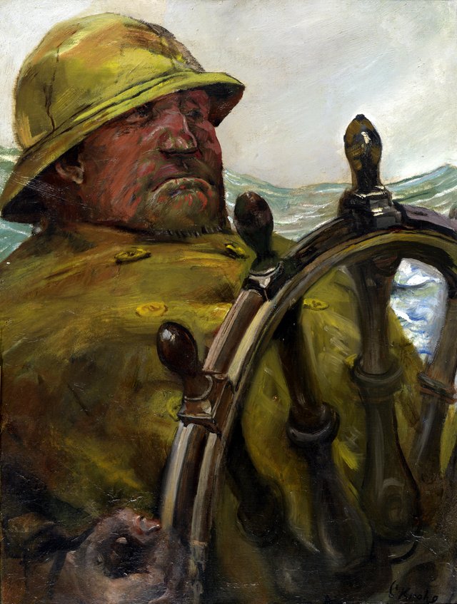 At the Rudder by Christian Krohg