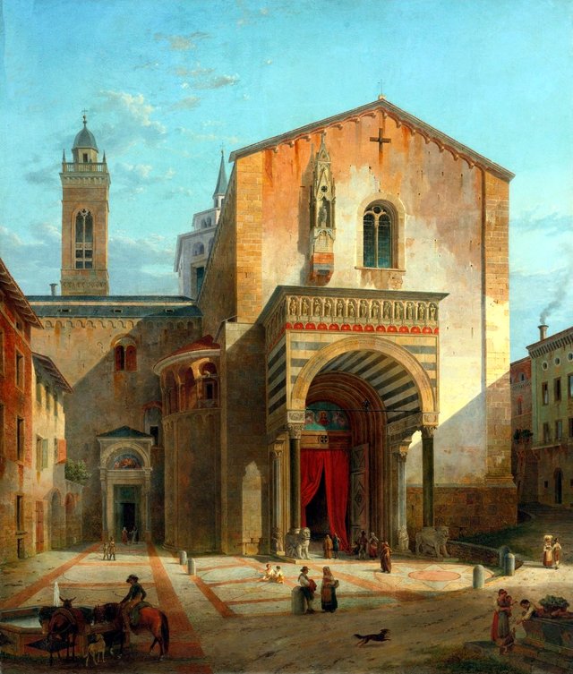 Bergamo, The South Entrance of the Church of Santa Maria Maggiore by Leo von Klenze