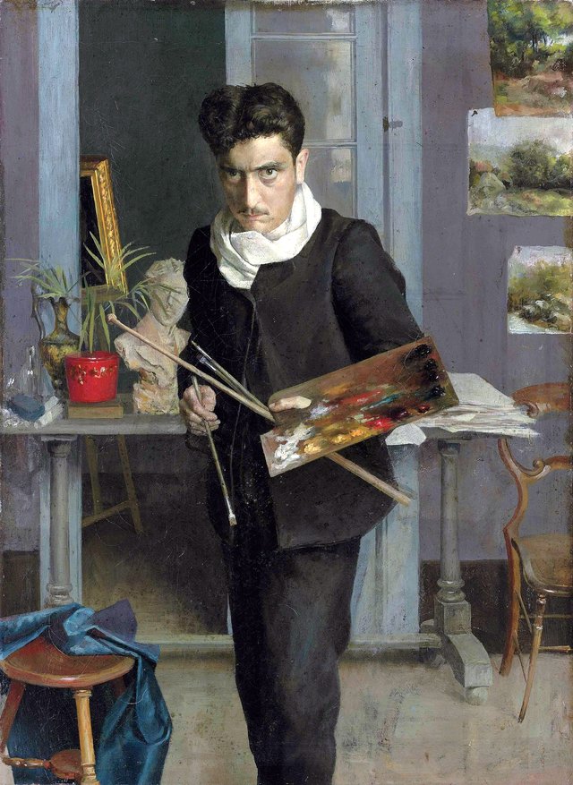 Autorretrato joven by Julio Romero de Torres