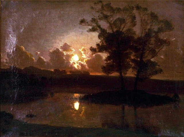 Høstaften ved Hjortekæret, Jægersborg Dyrehave ( by August Jerndorff