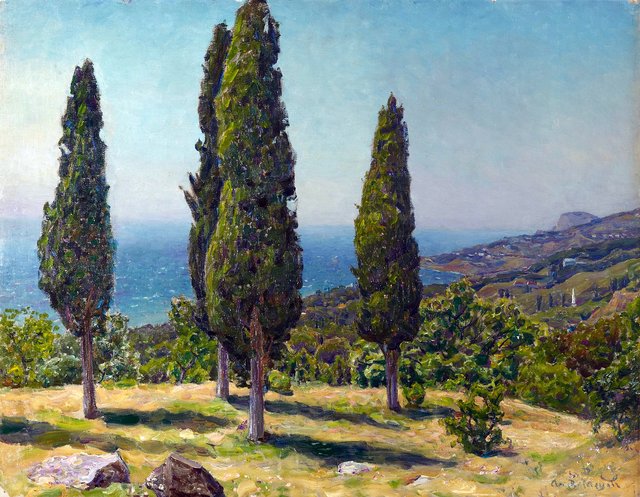 cypresses. Crimea by Apollinary Vasnetsov