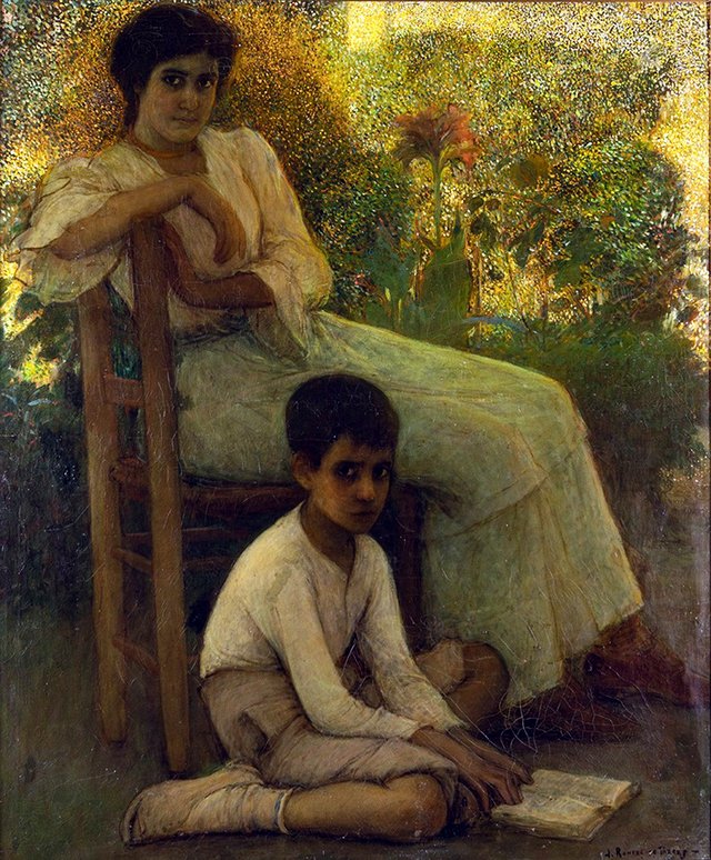Aprendiendo a leer by Julio Romero de Torres