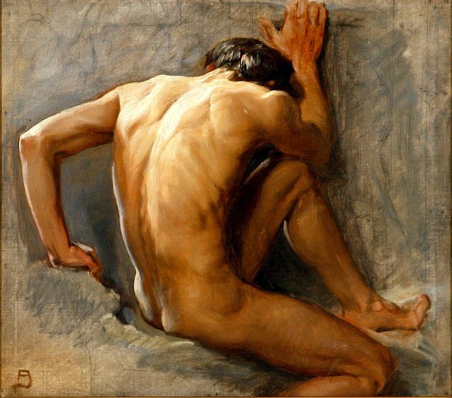 Study of a nude man by August Jerndorff