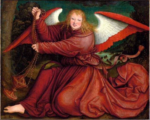 Ange à l'encensoir vêtu d'une robe pourpre by Bernhard Strigel
