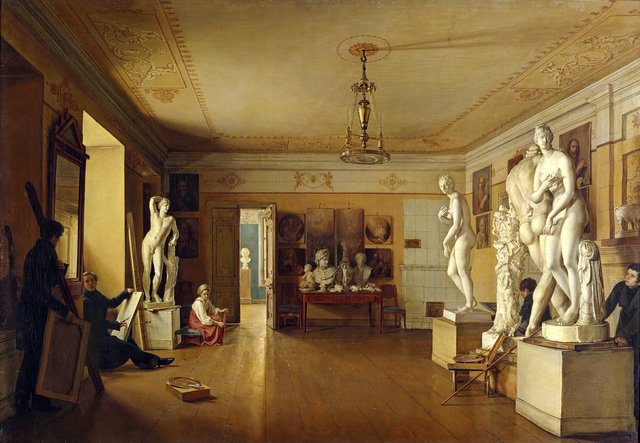 Atelier of the artist Alexey Venetsianov by Alexey Venetsianov