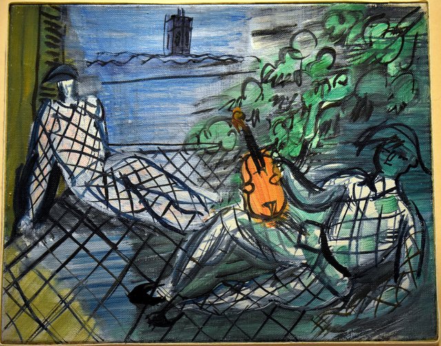 Arlequin vert et blanc au violon by Raoul Dufy