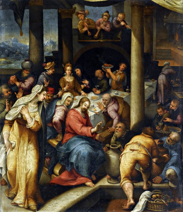 The wedding at cana by Denys Calvaert