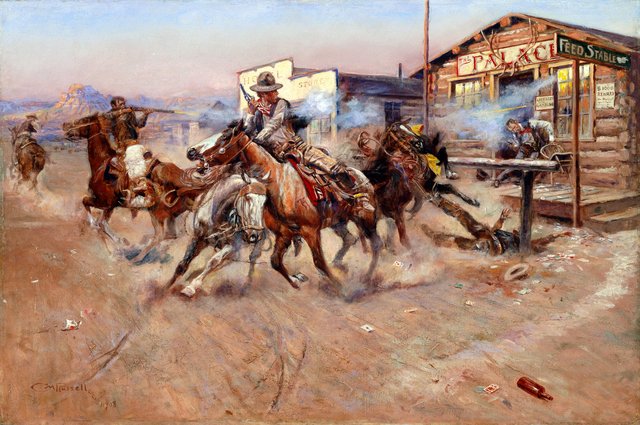 Smoke of a .45 by Charles Marion Russell