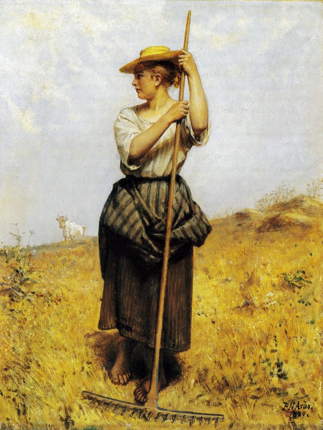 Arbo-En høstpige by Peter Nicolai Arbo