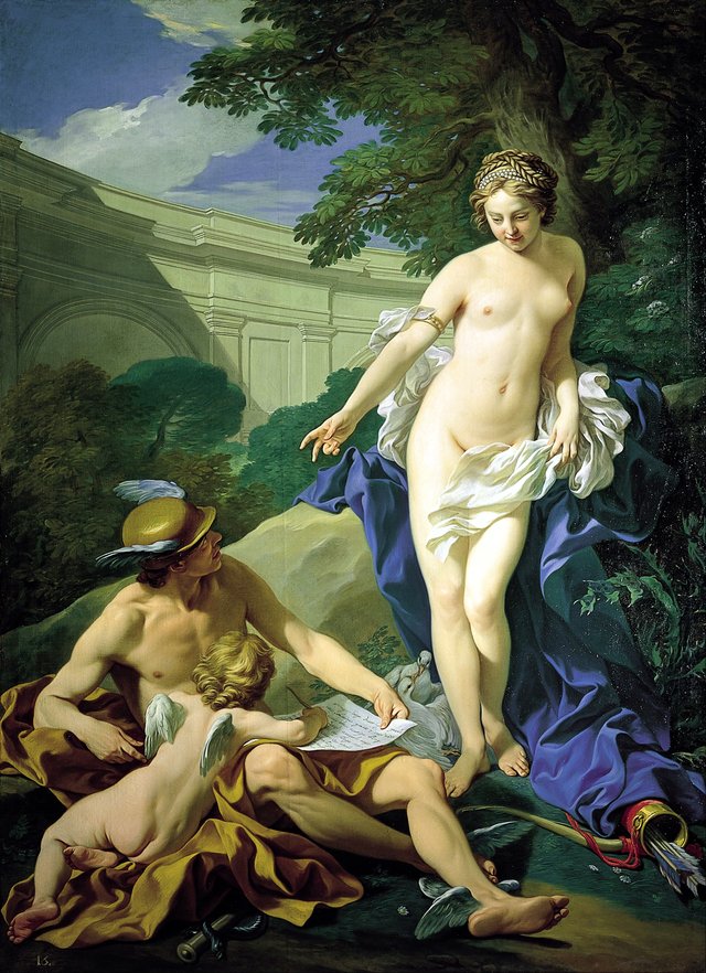 Venus, Cupid and Mercury by Louis-Michel van Loo