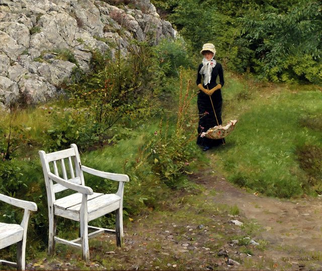Yndlingspromenaden (På gamle tomter) by Erik Werenskiold