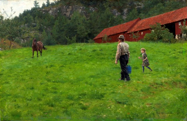 Watering the Horse by Erik Werenskiold