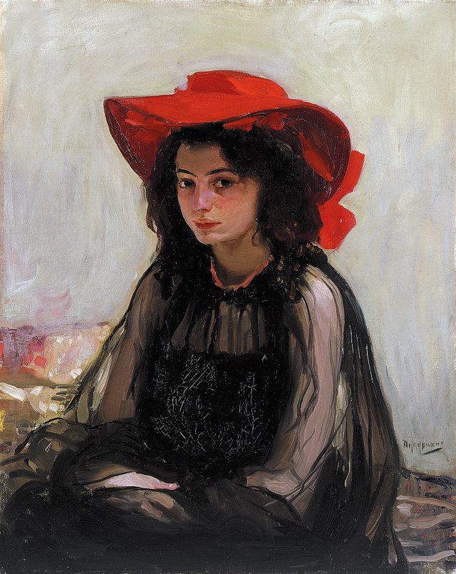 Girl in a Red Hat by Oleksandr Murashko