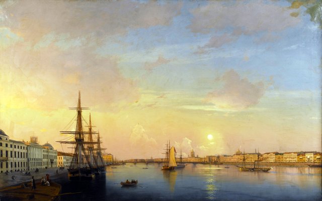 St. Petersburg - Galleon on the docks by Ivan Aivazovsky