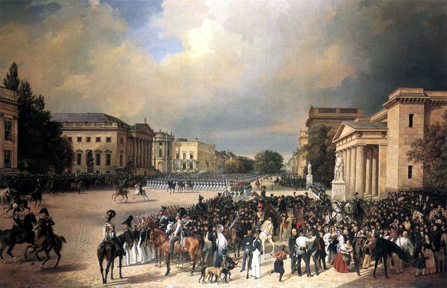 Parade auf dem Opernplatz in Berlin 1822 by Franz Krüger