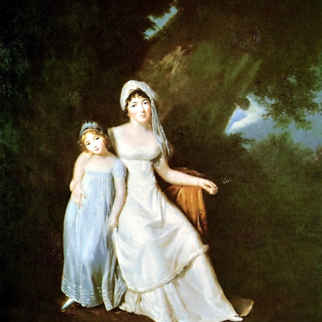 Madame de Staël avec sa fille Albertine by Marguerite Gérard