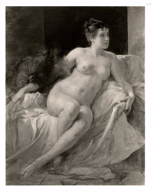 Female nude by Friedrich August von Kaulbach