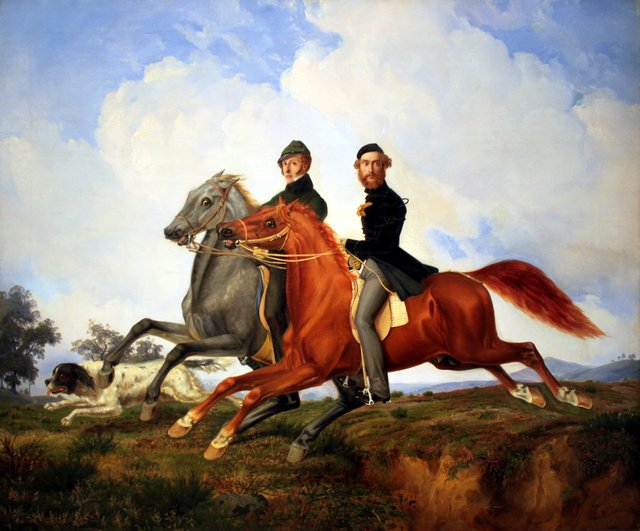 Two Galloping Riders by Franz Krüger