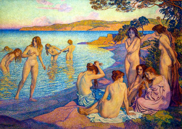 Bathing Women (L'heure embrasée) by Théo van Rysselberghe
