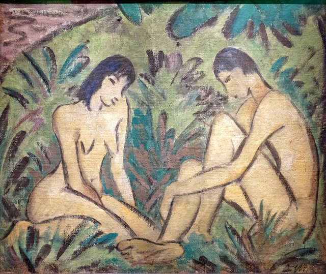 Two Nudes in the Thicket by Otto Mueller