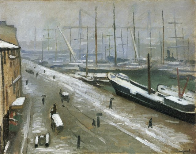 View of Marseille Harbor in Winter by Albert Marquet