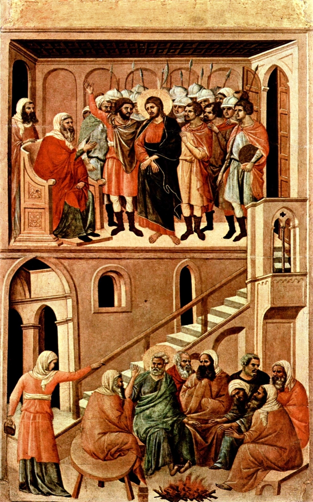 Christ Before Annas (top); Peter Denying Jesus (bottom) by Duccio di Buoninsegna