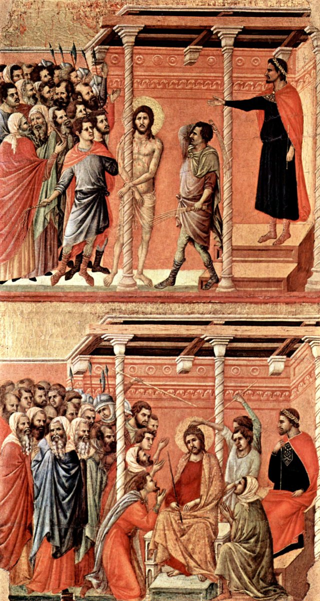 Flagellation (top); Christ Crowned with Thorns (bottom) by Duccio di Buoninsegna