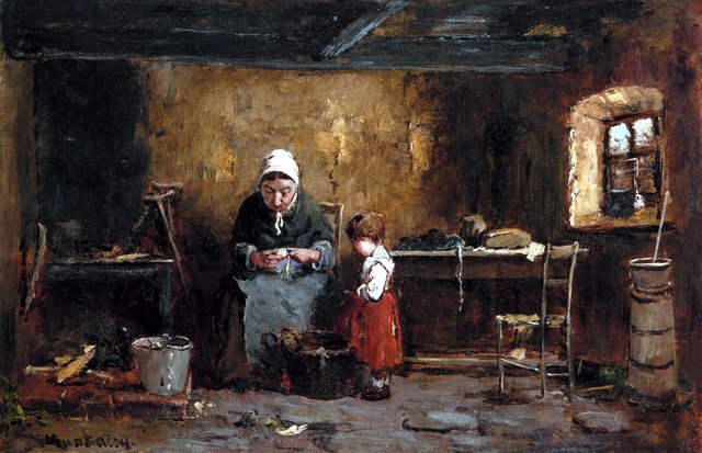 In the Kitchen by Mihály Munkácsy