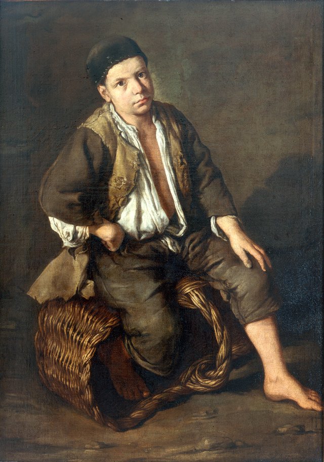 Errand Boy Seated on a Basket by Giacomo Ceruti