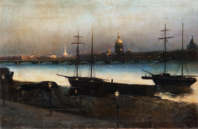 St.Petersburg at night by Nikolay Nikanorovich Dubovskoy