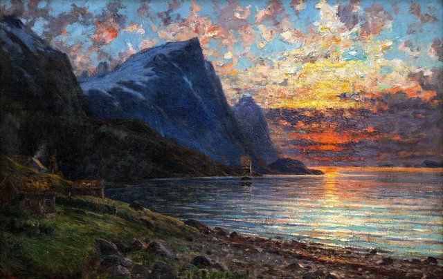 Kystlandskap og fjell by Adelsteen Normann