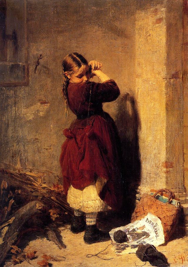 Girl playing by Nikolaos Gyzis