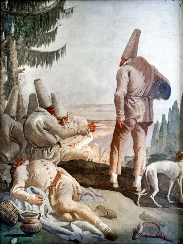 Polichinelli at rest by Giovanni Domenico Tiepolo
