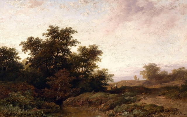 Open Landscape in the Evening Light by Remigius Adrianus Haanen