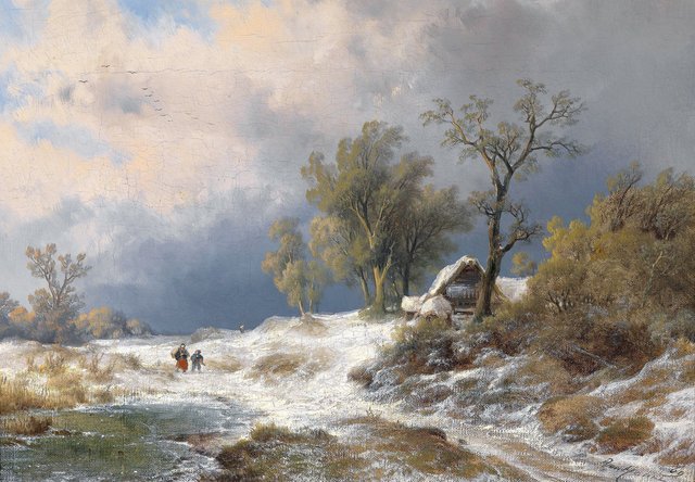 Winter landscape (1869) by Remigius Adrianus Haanen