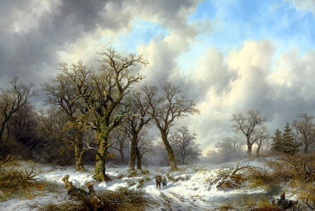 Winter landscape (1854) by Remigius Adrianus Haanen