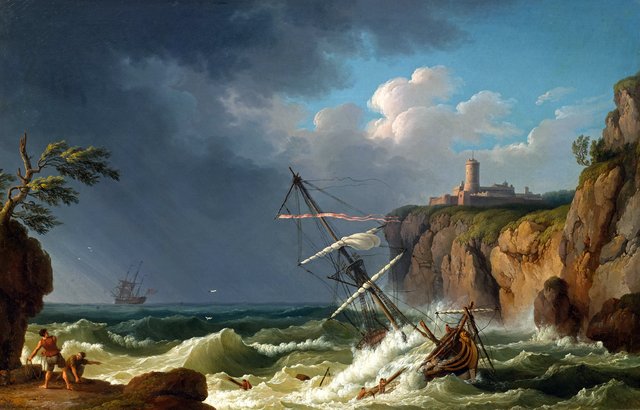 A shipwreck by Jacob Philipp Hackert