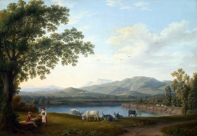 View of the Sele and the Monti Alburni massif by Jacob Philipp Hackert