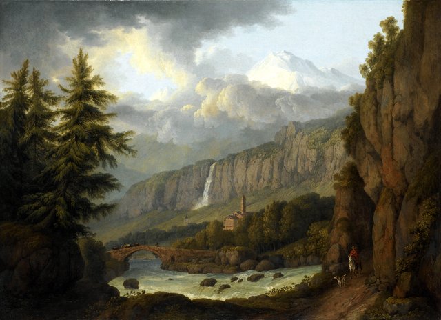 View of Giornico from the St. Gotthard Pass, Switzerland by Jacob Philipp Hackert