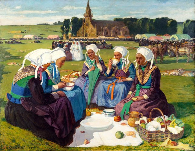 Femmes de Plougastel au pardon de Sainte-Anne-la-Palud by Charles Cottet