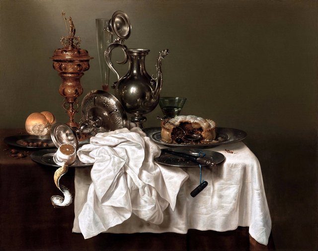 Still Life with a Fruit Pie by Willem Claesz. Heda