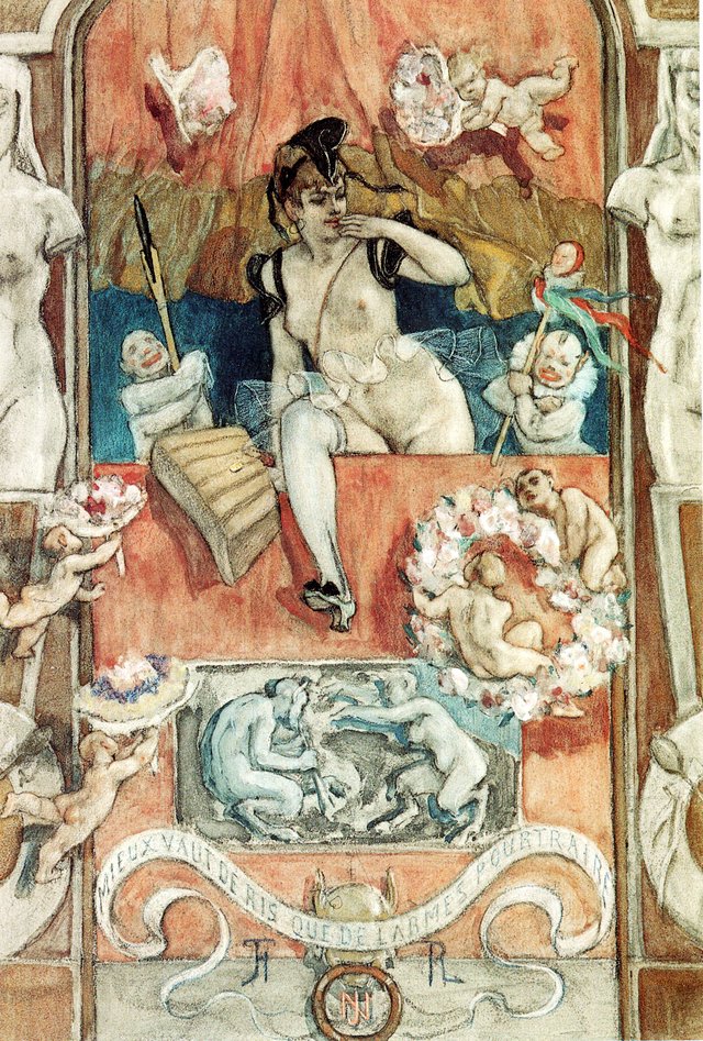 Der Abschied der Narren - Lieber lachen als weinen by Félicien Rops