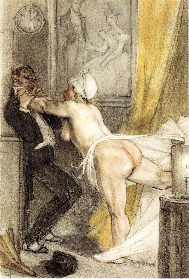 Nach Mitternacht (erst die Rückkehr läßt einen die Abwesenheit schätzen) by Félicien Rops