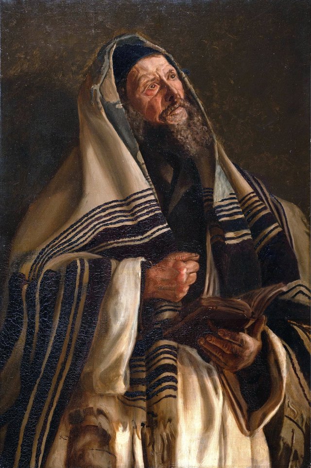 A Rabbi at prayer by Hubert von Herkomer